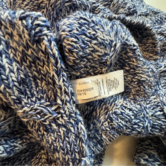 Express Marled Blue Cable Knit Tunic Sweater Medium Dolman Sleeves High Low - Picture 12 of 12
